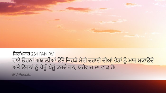 ਯਿਰਮਿਯਾਹ 23:1 PANIRV Desktop Wallpaper - ਹਾਏ ਉਹਨਾਂ ਅਯਾਲੀਆਂ - Desktop Bible Verse Wallpaper
