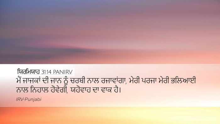 ਯਿਰਮਿਯਾਹ 31:14 PANIRV Bible Verse Image