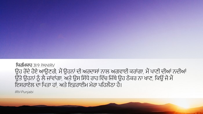 ਯਿਰਮਿਯਾਹ 31:9 PANIRV Bible Verse Image