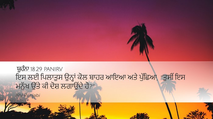 ਯੂਹੰਨਾ 18:29 PANIRV Bible Verse Image