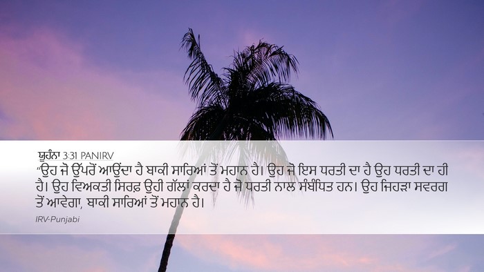 ਯੂਹੰਨਾ 3:31 PANIRV Bible Verse Image