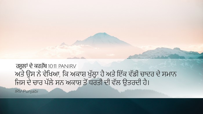 ਰਸੂਲਾਂ ਦੇ ਕਰਤੱਬ 10:11 PANIRV Bible Verse Image