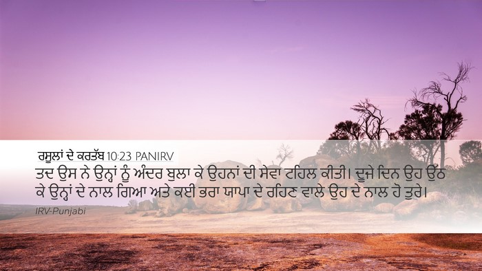 ਰਸੂਲਾਂ ਦੇ ਕਰਤੱਬ 10:23 PANIRV Bible Verse Image