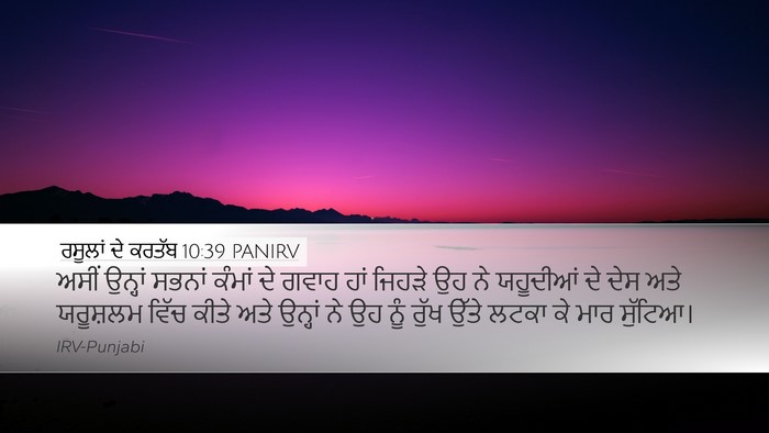 ਰਸੂਲਾਂ ਦੇ ਕਰਤੱਬ 10:39 PANIRV Bible Verse Image