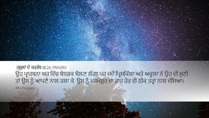 ਰਸੂਲਾਂ ਦੇ ਕਰਤੱਬ 18:26 PANIRV Bible Verse Image