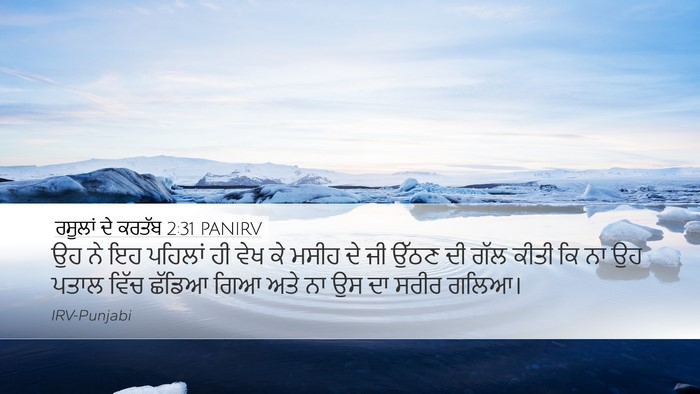 ਰਸੂਲਾਂ ਦੇ ਕਰਤੱਬ 2:31 PANIRV Bible Verse Image