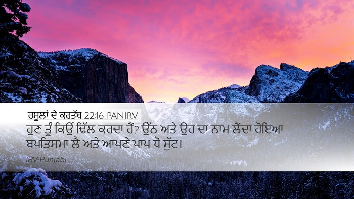 ਰਸੂਲਾਂ ਦੇ ਕਰਤੱਬ 22:16 PANIRV Bible Verse Image