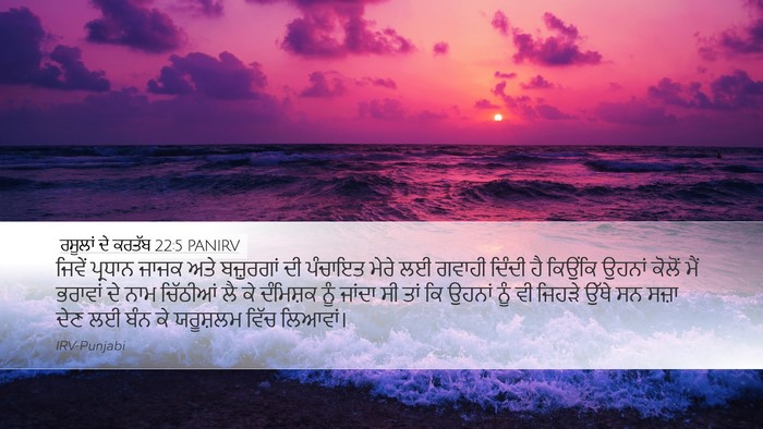 ਰਸੂਲਾਂ ਦੇ ਕਰਤੱਬ 22:5 PANIRV Bible Verse Image