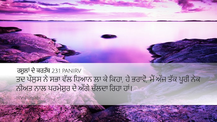ਰਸੂਲਾਂ ਦੇ ਕਰਤੱਬ 23:1 PANIRV Bible Verse Image