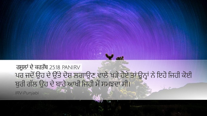 ਰਸੂਲਾਂ ਦੇ ਕਰਤੱਬ 25:18 PANIRV Bible Verse Image