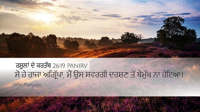 ਰਸੂਲਾਂ ਦੇ ਕਰਤੱਬ 26:19 PANIRV Bible Verse Image