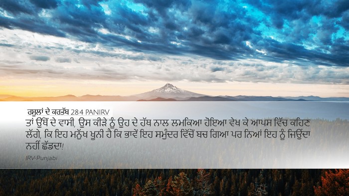 ਰਸੂਲਾਂ ਦੇ ਕਰਤੱਬ 28:4 PANIRV Bible Verse Image