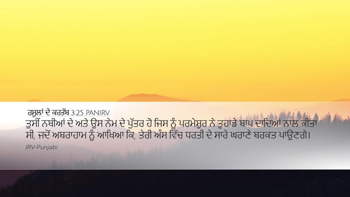 ਰਸੂਲਾਂ ਦੇ ਕਰਤੱਬ 3:25 PANIRV Bible Verse Image