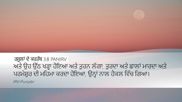 ਰਸੂਲਾਂ ਦੇ ਕਰਤੱਬ 3:8 PANIRV Bible Verse Image