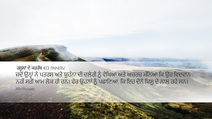 ਰਸੂਲਾਂ ਦੇ ਕਰਤੱਬ 4:13 PANIRV Bible Verse Image