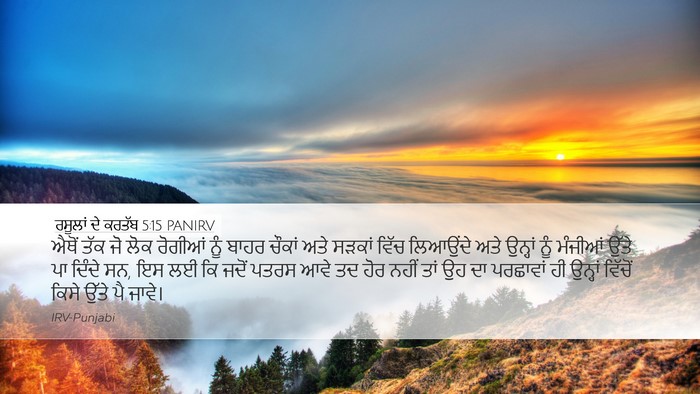 ਰਸੂਲਾਂ ਦੇ ਕਰਤੱਬ 5:15 PANIRV Bible Verse Image