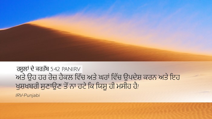 ਰਸੂਲਾਂ ਦੇ ਕਰਤੱਬ 5:42 PANIRV Bible Verse Image