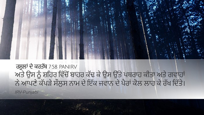 ਰਸੂਲਾਂ ਦੇ ਕਰਤੱਬ 7:58 PANIRV Bible Verse Image