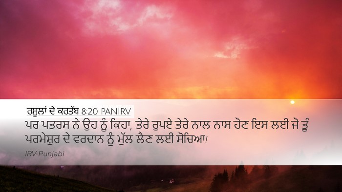ਰਸੂਲਾਂ ਦੇ ਕਰਤੱਬ 8:20 PANIRV Bible Verse Image