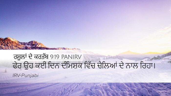 ਰਸੂਲਾਂ ਦੇ ਕਰਤੱਬ 9:19 PANIRV Bible Verse Image