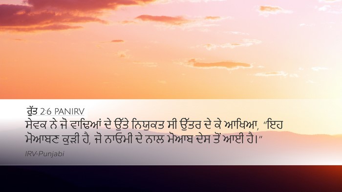 ਰੁੱਤ 2:6 PANIRV Desktop Wallpaper - ਸੇਵਕ ਨੇ ਜੋ ਵਾਢਿਆਂ - Desktop Bible Verse Wallpaper