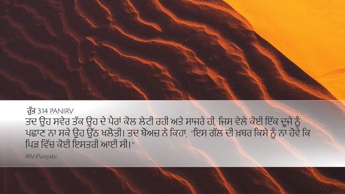 ਰੁੱਤ 3:14 PANIRV Desktop Wallpaper - ਤਦ ਉਹ ਸਵੇਰ ਤੱਕ ਉਹ - Desktop Bible Verse Wallpaper