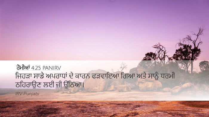 ਰੋਮੀਆਂ 4:25 PANIRV Bible Verse Image