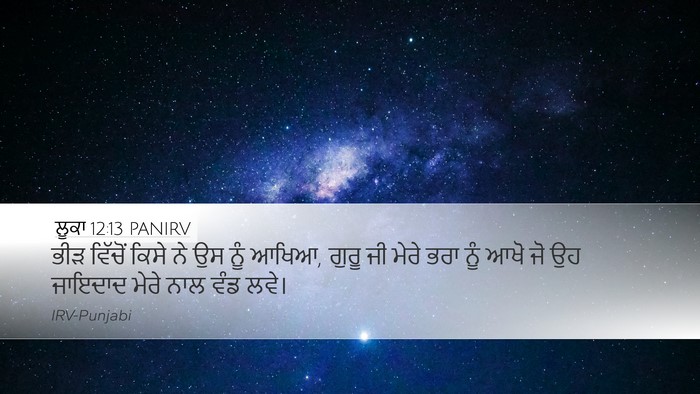 ਲੂਕਾ 12:13 PANIRV Desktop Wallpaper - ਭੀੜ ਵਿੱਚੋਂ ਕਿਸੇ ਨੇ - Desktop Bible Verse Wallpaper