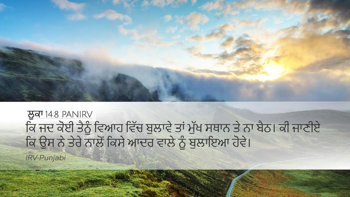ਲੂਕਾ 14:8 PANIRV Desktop Wallpaper - ਕਿ ਜਦ ਕੋਈ ਤੈਨੂੰ - Desktop Bible Verse Wallpaper