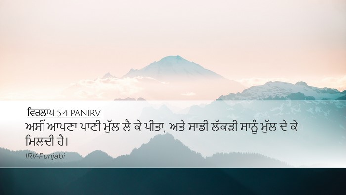 ਵਿਰਲਾਪ 5:4 PANIRV Desktop Wallpaper - ਅਸੀਂ ਆਪਣਾ ਪਾਣੀ - Desktop Bible Verse Wallpaper