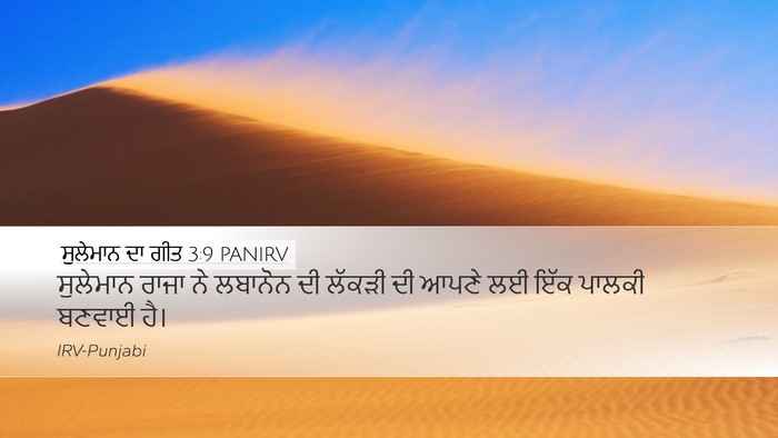 ਸੁਲੇਮਾਨ ਦਾ ਗੀਤ 3:9 PANIRV Desktop Wallpaper - ਸੁਲੇਮਾਨ ਰਾਜਾ ਨੇ - Desktop Bible Verse Wallpaper