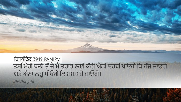 ਹਿਜ਼ਕੀਏਲ 39:19 PANIRV Desktop Wallpaper - ਤੁਸੀਂ ਮੇਰੀ ਬਲੀ ਤੋਂ - Desktop Bible Verse Wallpaper