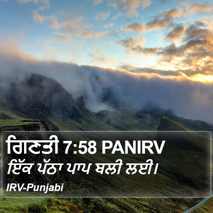 ਗਿਣਤੀ 7:58 PANIRV - ਇੱਕ ਪੱਠਾ ਪਾਪ ਬਲੀ