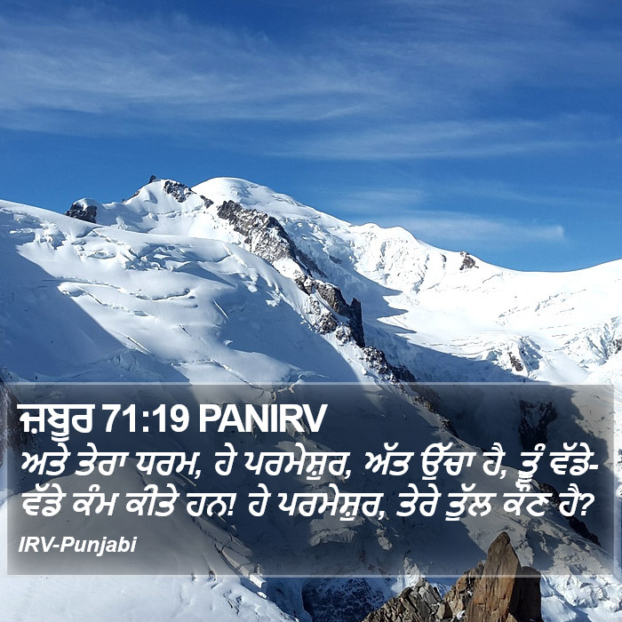 ਜ਼ਬੂਰ 71:19 PANIRV - ਅਤੇ ਤੇਰਾ ਧਰਮ, ਹੇ