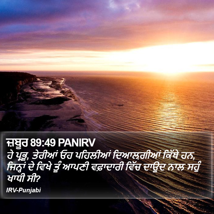 ਜ਼ਬੂਰ 89:49 PANIRV - ਹੇ ਪ੍ਰਭੂ, ਤੇਰੀਆਂ ਓਹ
