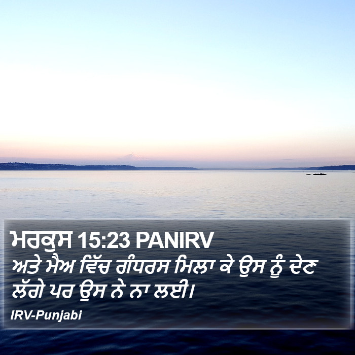 ਮਰਕੁਸ 15:23 PANIRV - ਅਤੇ ਮੈਅ ਵਿੱਚ ਗੰਧਰਸ