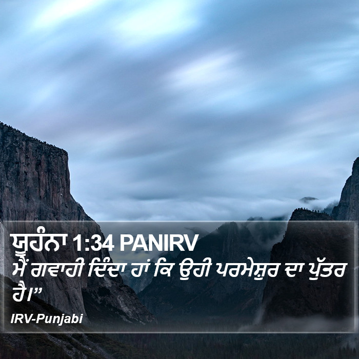 ਯੂਹੰਨਾ 1:34 PANIRV - ਮੈਂ ਗਵਾਹੀ ਦਿੰਦਾ
