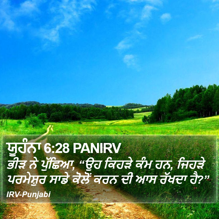 ਯੂਹੰਨਾ 6:28 PANIRV - ਭੀੜ ਨੇ ਪੁੱਛਿਆ, “ਉਹ
