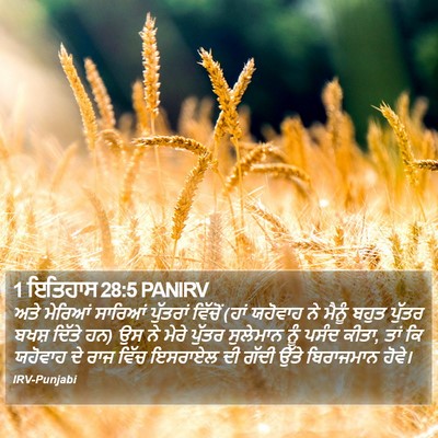 1 ਇਤਿਹਾਸ 28:5 PANIRV Bible Verse Image