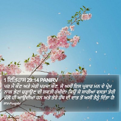 1 ਇਤਿਹਾਸ 29:14 PANIRV Bible Verse Image