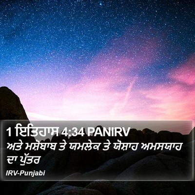 1 ਇਤਿਹਾਸ 4:34 PANIRV Bible Verse Image