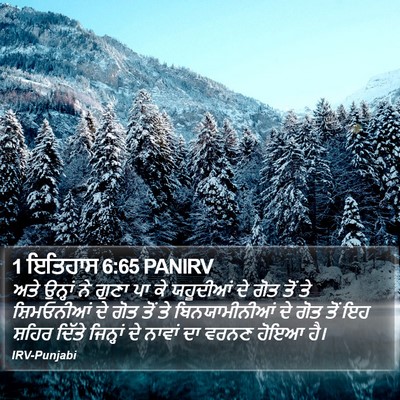 1 ਇਤਿਹਾਸ 6:65 PANIRV Bible Verse Image
