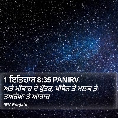 1 ਇਤਿਹਾਸ 8:35 PANIRV Bible Verse Image