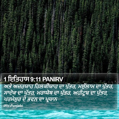 1 ਇਤਿਹਾਸ 9:11 PANIRV Bible Verse Image