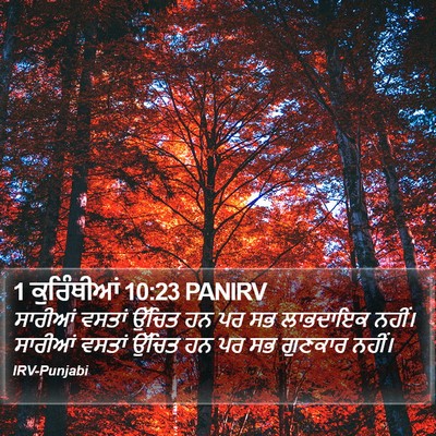1 ਕੁਰਿੰਥੀਆਂ 10:23 PANIRV Bible Verse Image