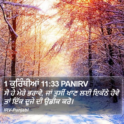 1 ਕੁਰਿੰਥੀਆਂ 11:33 PANIRV Bible Verse Image