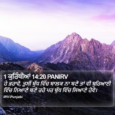 1 ਕੁਰਿੰਥੀਆਂ 14:20 PANIRV Bible Verse Image
