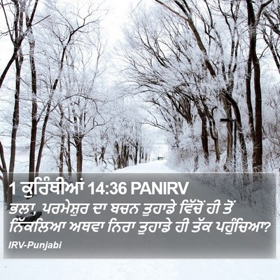 1 ਕੁਰਿੰਥੀਆਂ 14:36 PANIRV Bible Verse Image
