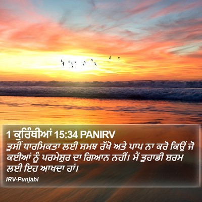 1 ਕੁਰਿੰਥੀਆਂ 15:34 PANIRV Bible Verse Image