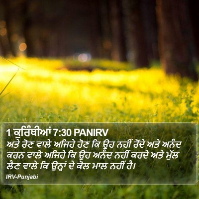 1 ਕੁਰਿੰਥੀਆਂ 7:30 PANIRV Bible Verse Image